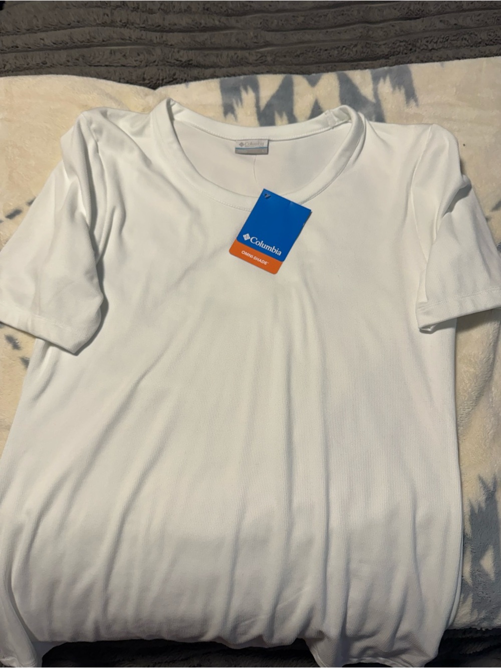 Columbia White Crewneck Short Sleeve Tee